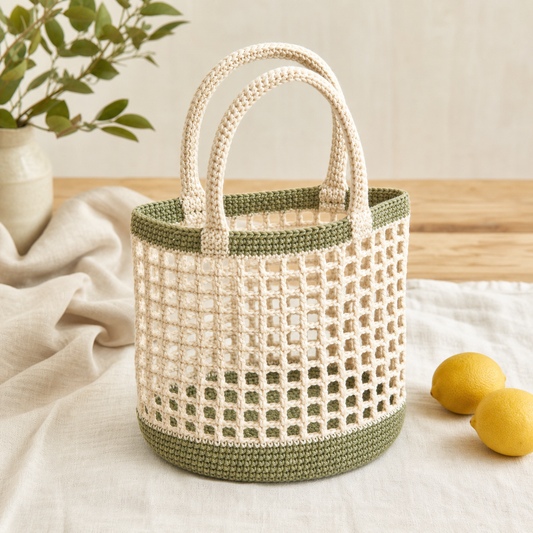 Mini Market Tote Crochet Pattern PDF
