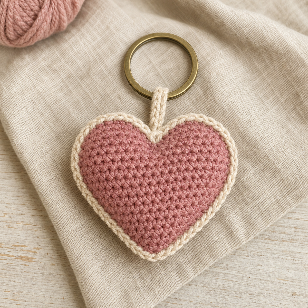 Stuffed Heart Keychain Crochet Pattern PDF