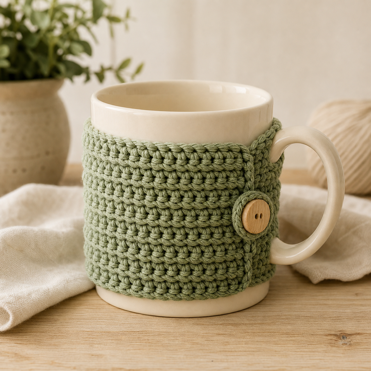 Textured Crochet Mug Cozy Pattern PDF